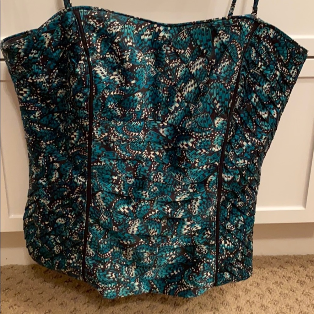 Corset top with removable spaghetti straps